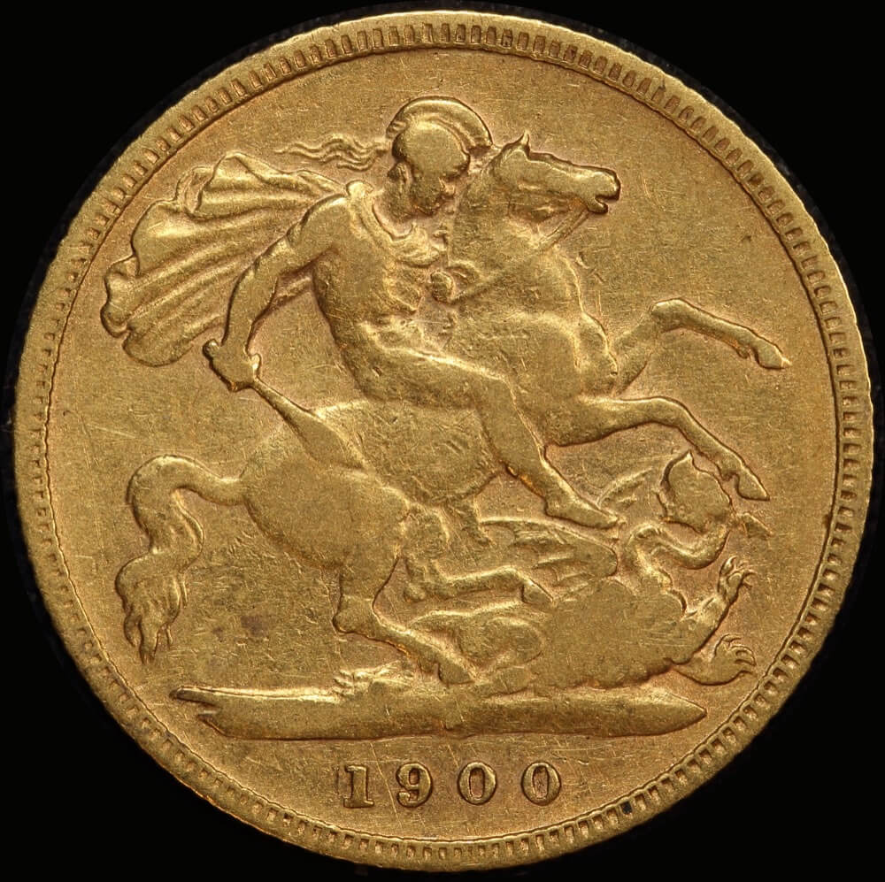 1900 Perth Veiled Head Half Sovereign about VF