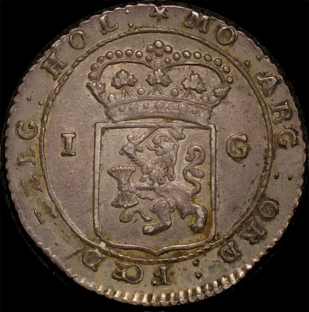 Netherlands (Holland) 1802 Silver Ship's Guilder Scholten 488b Extremely Fine product image