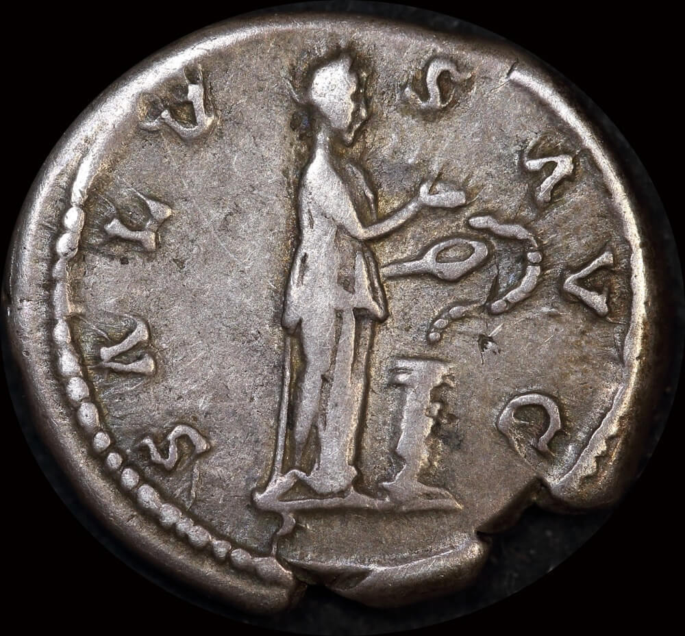 Ancient Rome (Imperial) AD 134AD 138 Hadrian Silver Denarius Salus II # 267a AVF product image