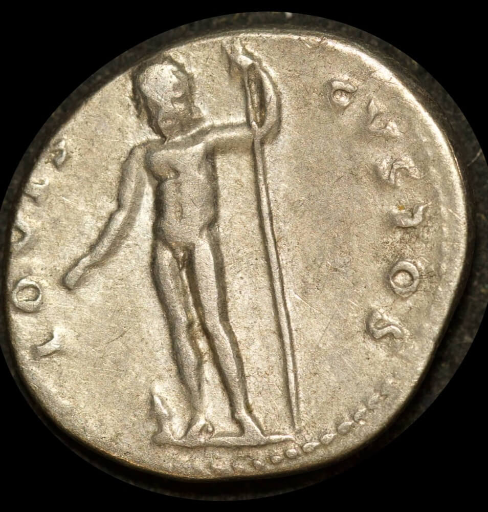 Ancient Rome (Imperial) 76 AD Vespasian Denarius Jupiter RIC 849 good VF