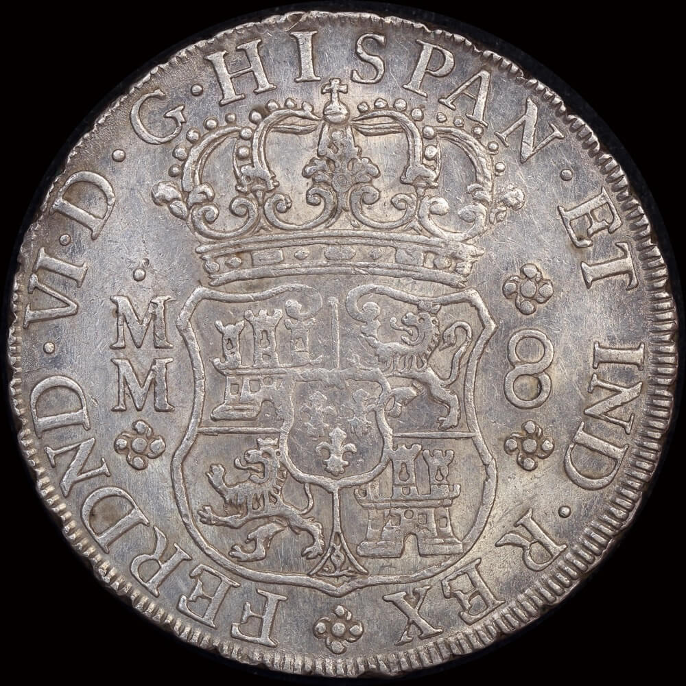 Mexico 1758 Silver 8 Reales Pillar Dollar KM#103 GEF