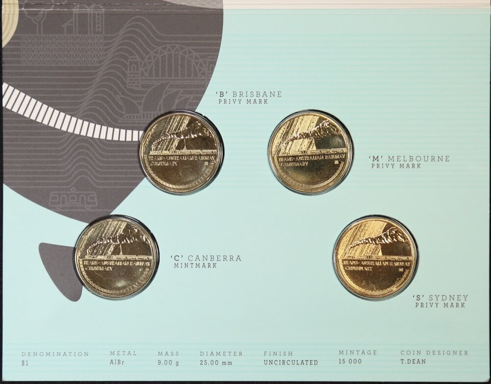2017 Four Coin Privy Mark Set Trans Australian Railway Centenary product image