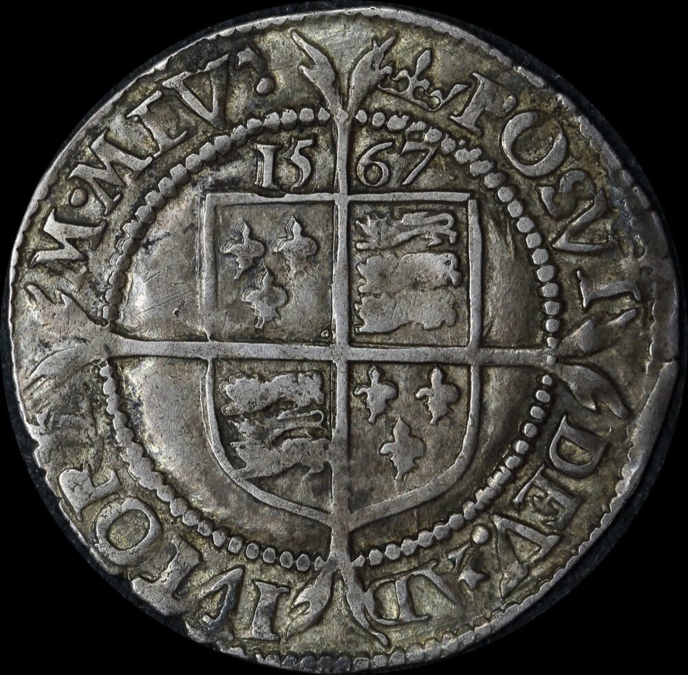 1567 Silver Sixpence Elizabeth I S#2561 Very Fine