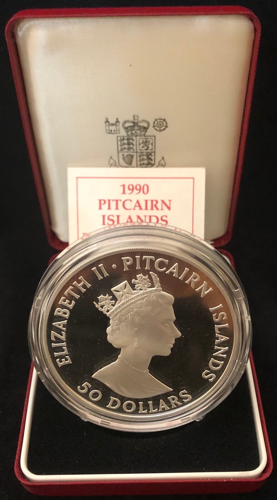 Pitcairn Islands 1990 Silver Proof 50 Dollars KM# 8 Bicentenary of First Settlement product image