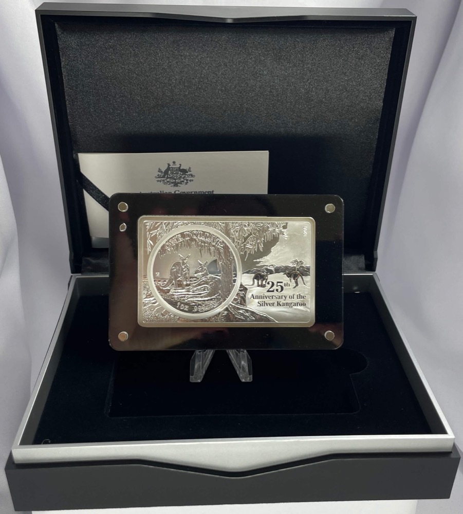 2018 Fine Silver 3oz Coin & Bar Set 25th Anniversary of the Silver Kangaroo product image