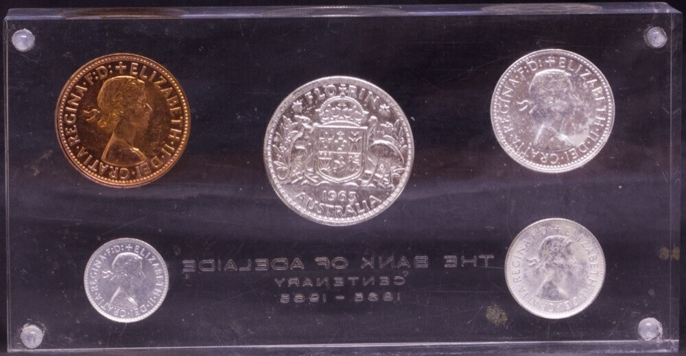 1965 Bank of Adelaide Centenary Commemorative Coin Paperweight