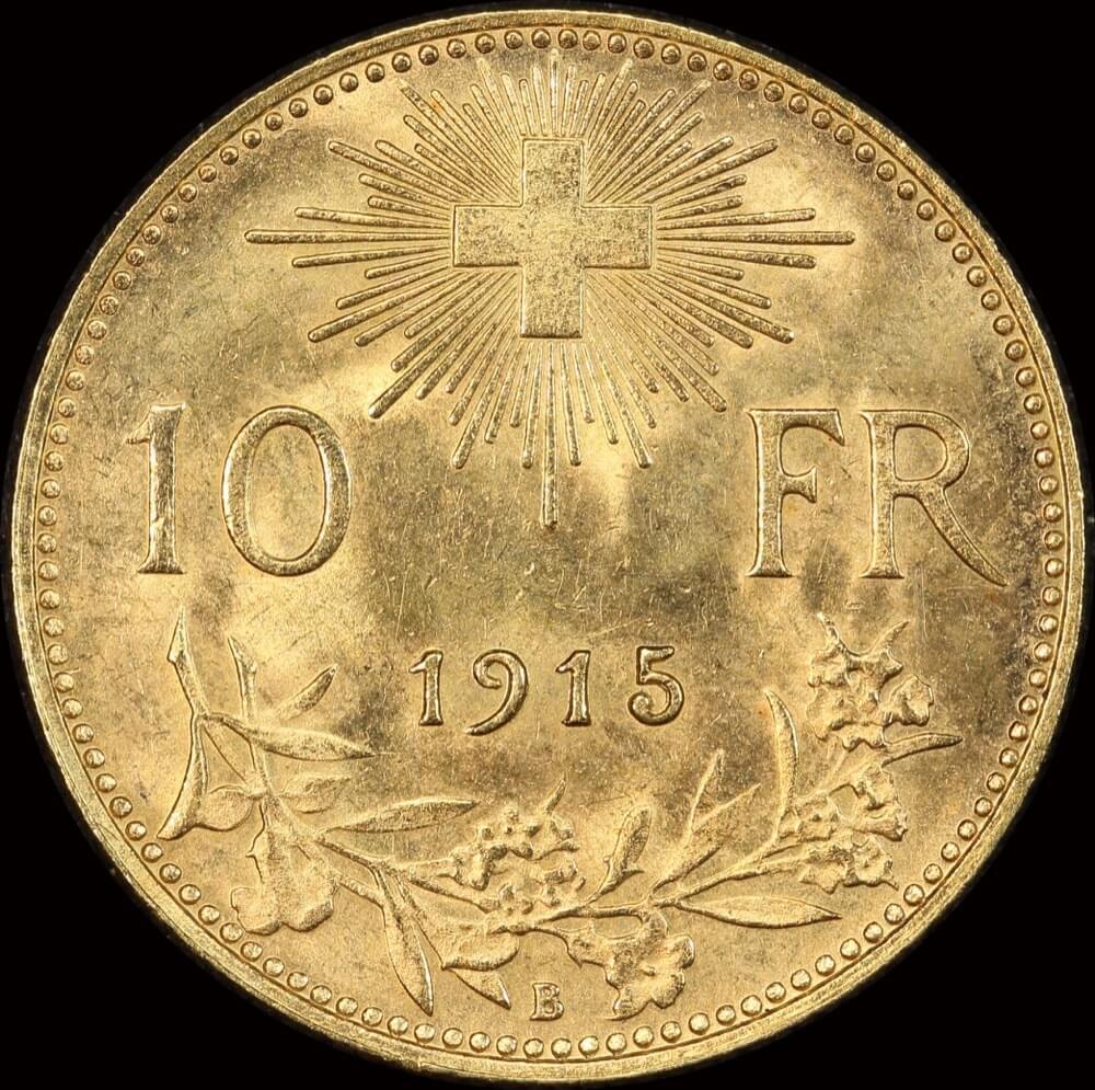 Switzerland 1915 10 Francs KM# 36 Uncirculated product image