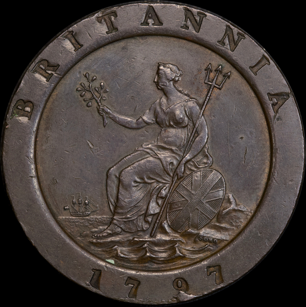 1797 Copper Cartwheel Twopence George III S#3776 about EF product image