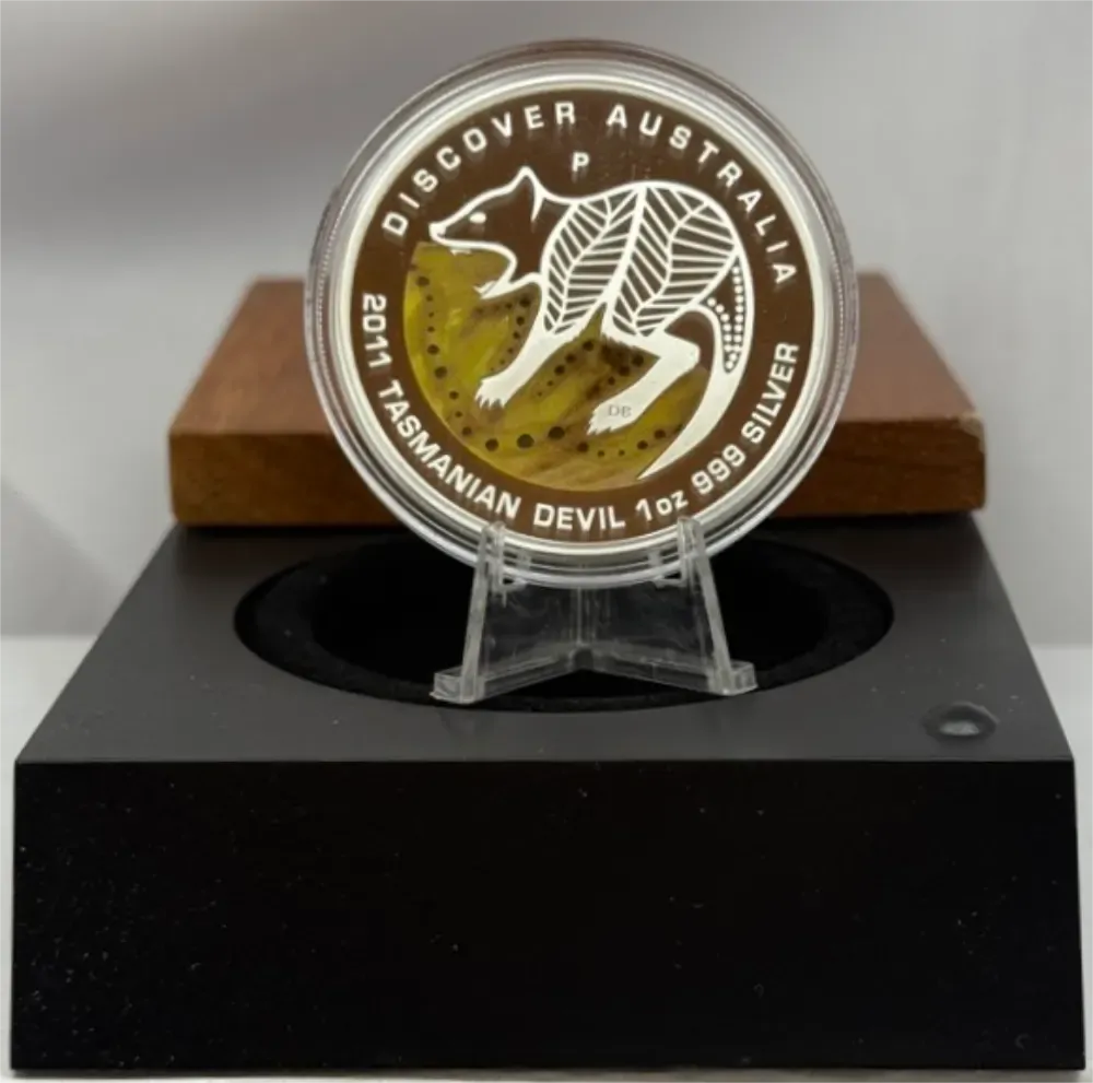 2011 Silver 1 Ounce Proof Discover Australia - Tasmanian Devil