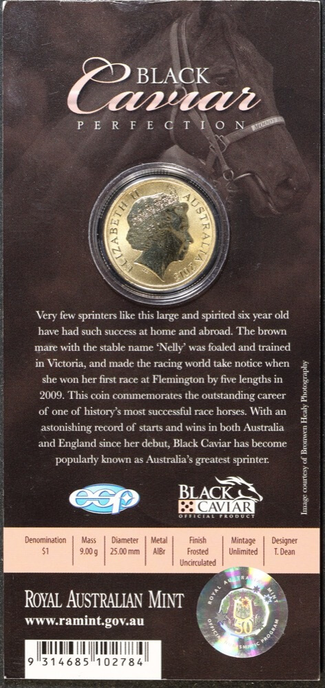 2013 1 Dollar Uncirculated Coin Black Caviar