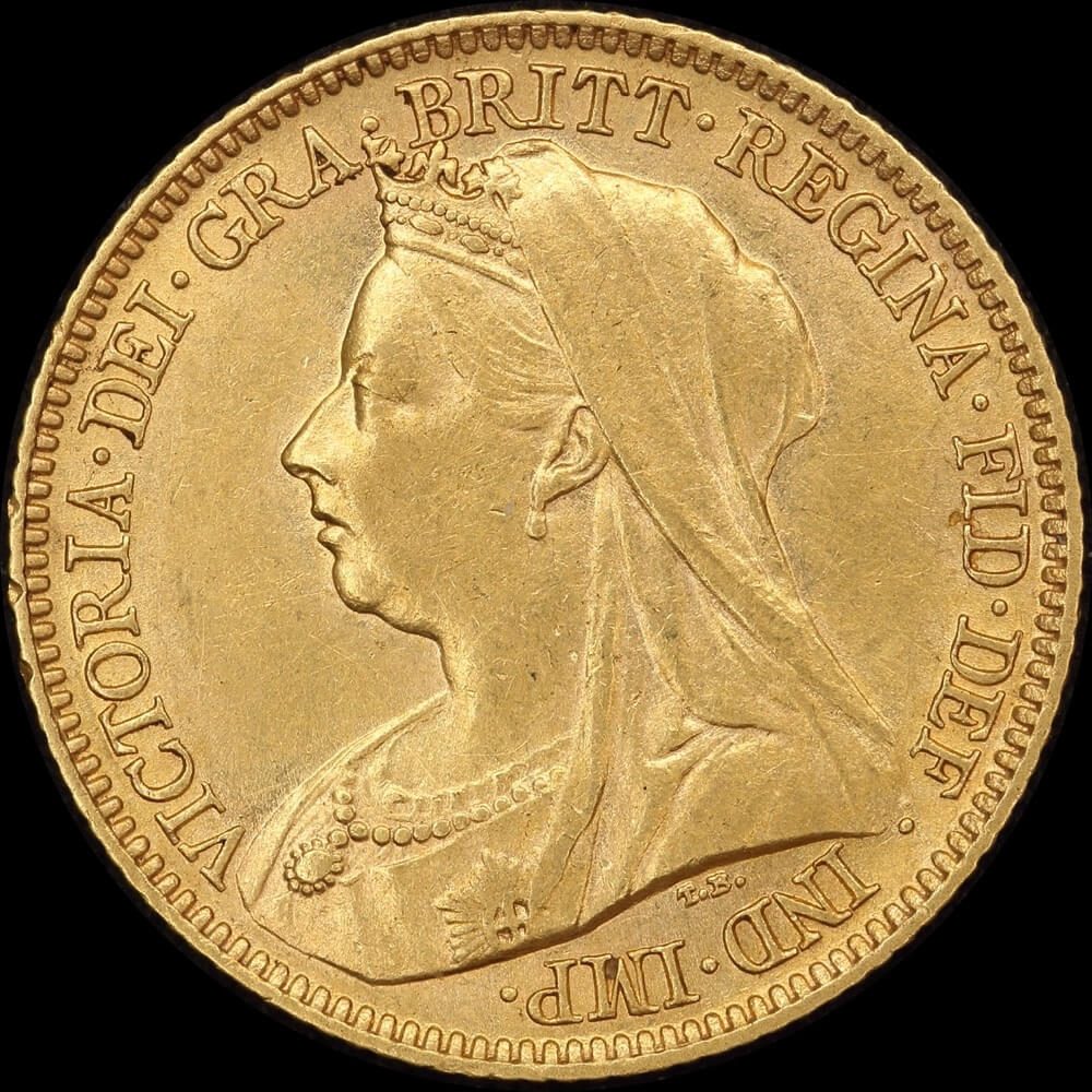 1900 Perth Veiled Head Half Sovereign Extremely Fine