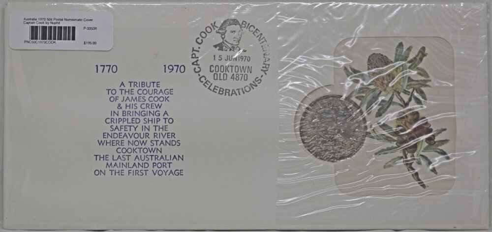Australia 1970 50c Postal Numismatic Cover Captain Cook by Nuphil product image