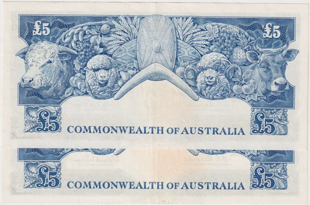 1960 Five Pound Pair Coombs/Wilson R50 good EF