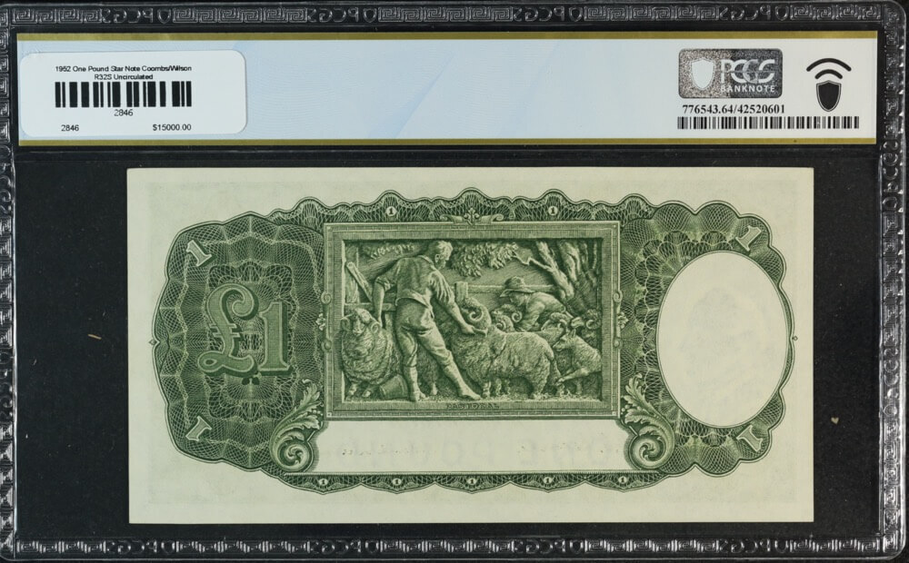 1952 One Pound Star Note Coombs/Wilson R32S Uncirculated product image