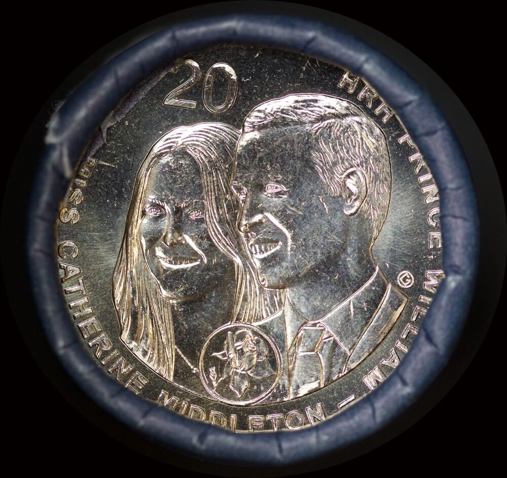 2011 Australian 20 Cent Mint Roll Will and Kate Royal Wedding (Heads/Tails)