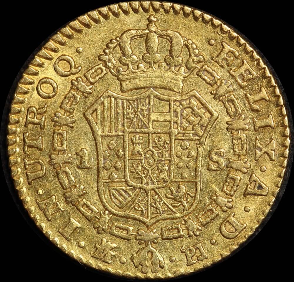 Spain 1781 Gold Escudo KM#434 Extremely Fine product image