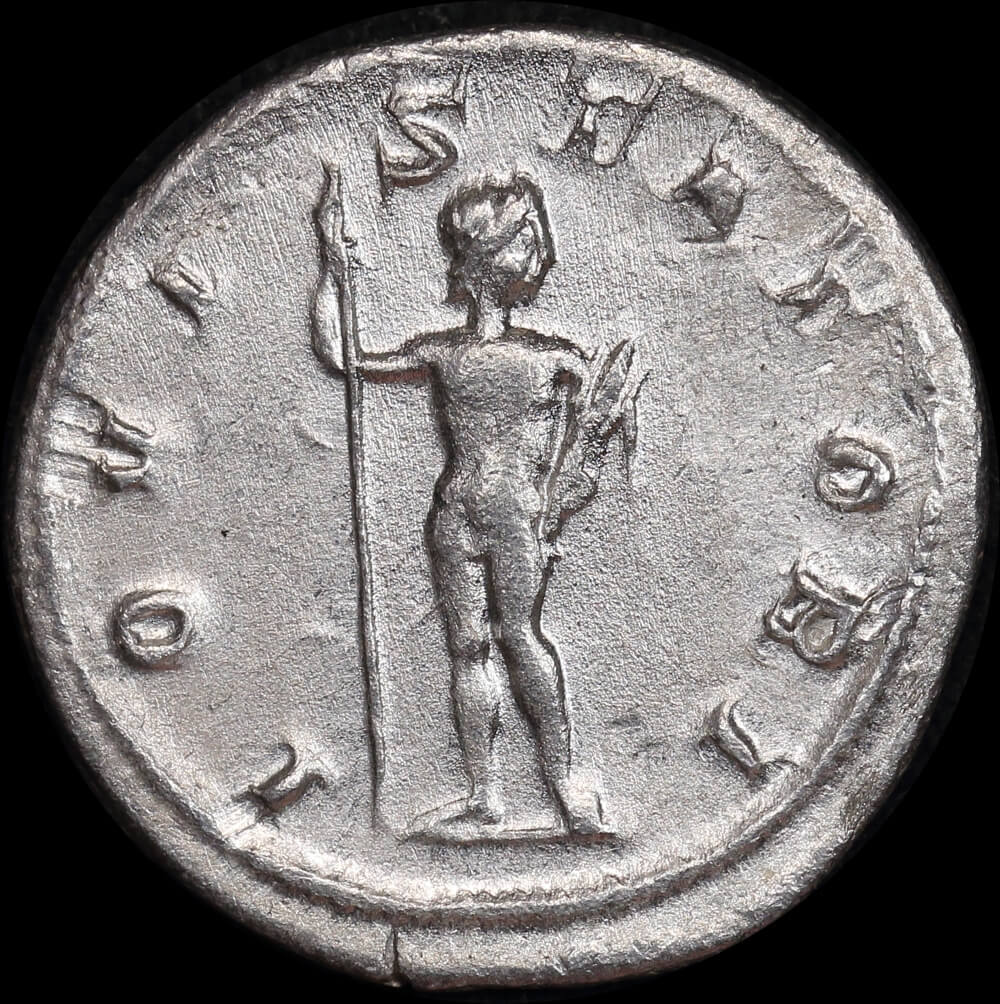 Ancient Rome (Imperial) AD 241- AD 243 Gordian III Silver Denarius Jupiter RIC IV #84 good VF  product image