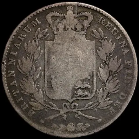 1844 Silver Crown Victoria S#3882 Cinquefoil Stops Very Good