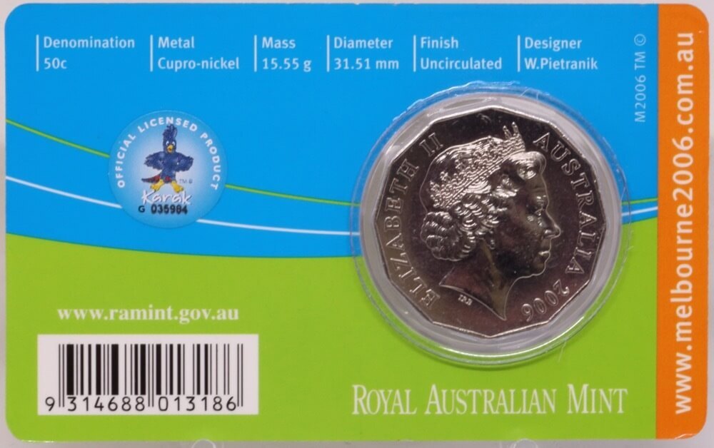 2006 50 Cent Uncirculated Melbourne Commonwealth Games - Weightlifting