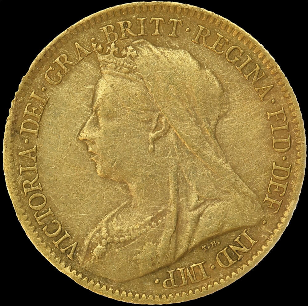 1900 Perth Veiled Head Half Sovereign Fine