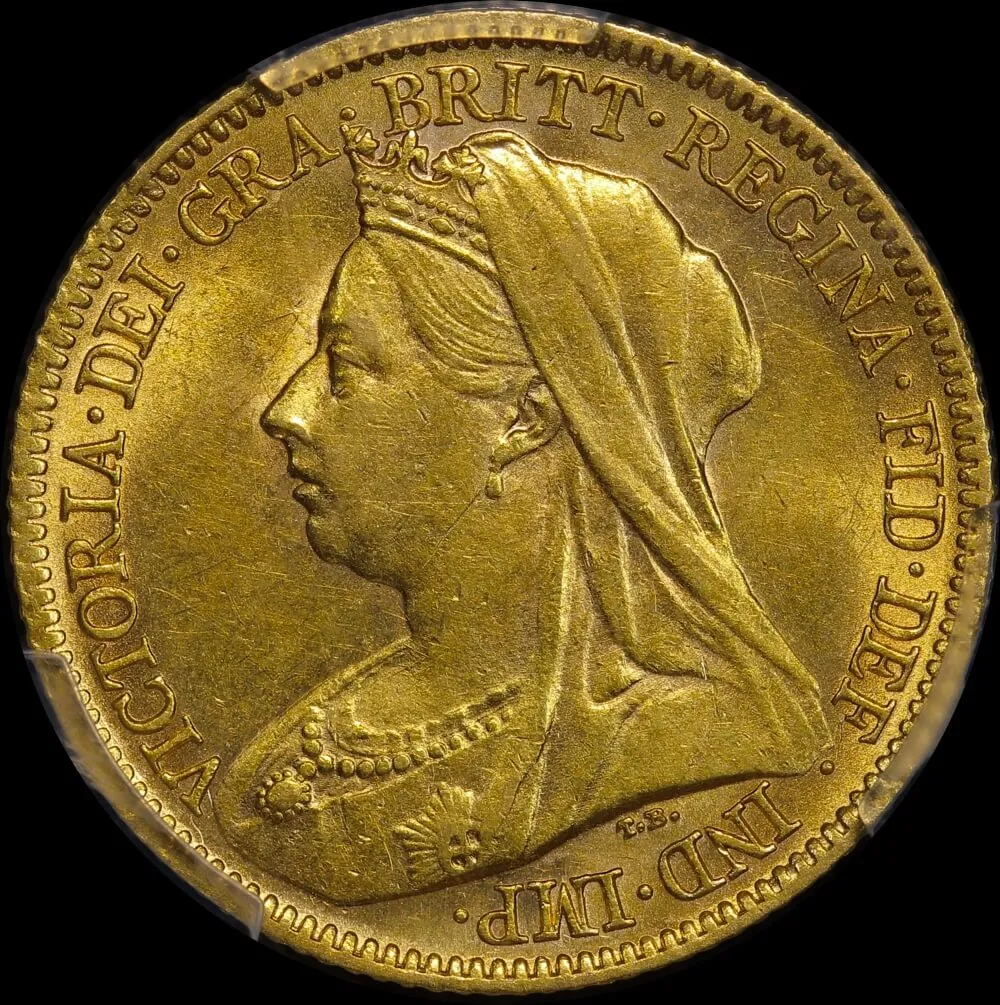 1900 Perth Veiled Head Half Sovereign Unc (PCGS MS62)