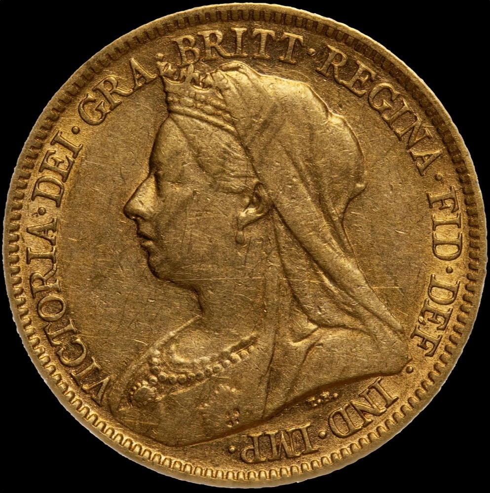 1900 Perth Veiled Head Half Sovereign Very Fine