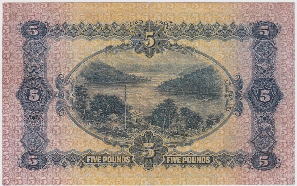 1918 Five Pound Cerutty/Collins R37b about EF