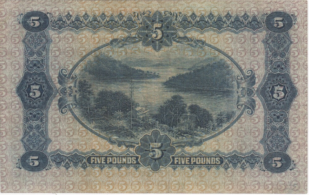 1918 Five Pound Cerutty/Collins R37B about VF