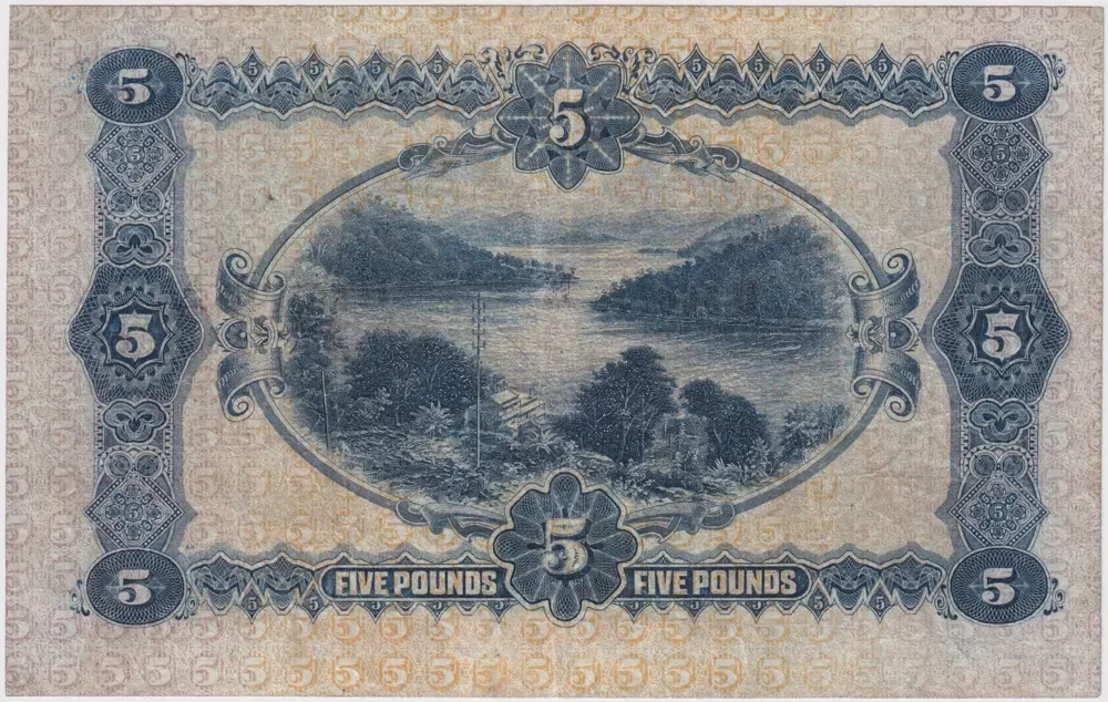 1918 Five Pound Cerutty/Collins R37B about VF
