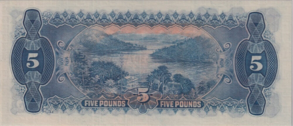 1928 Five Pound Riddle/Heathershaw R42 about Unc PCGS 58 PPQ