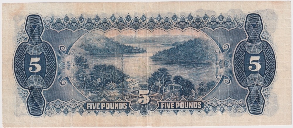 1928 Five Pound Riddle/Heathershaw R42 about VF