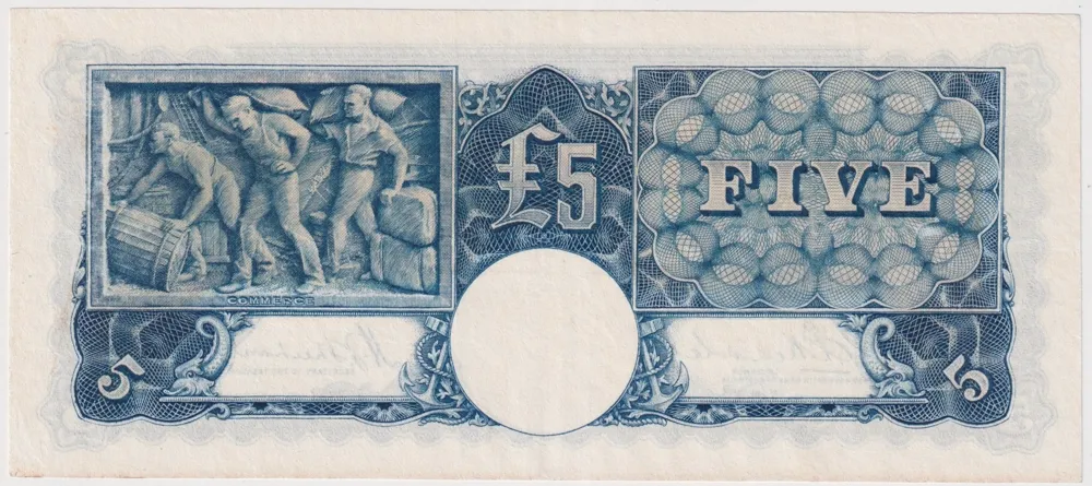 1933 Five Pound Riddle/Sheehan R44a Very Fine