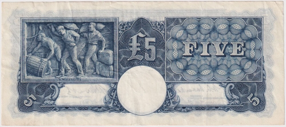 1949 Five Pound Coombs/Watt R47 about EF