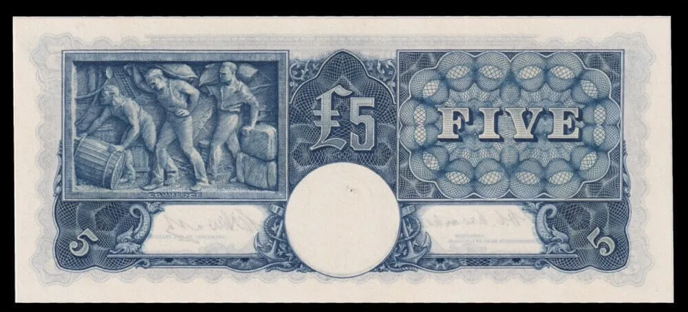 1949 Five Pound Coombs/Watt R47 about Unc