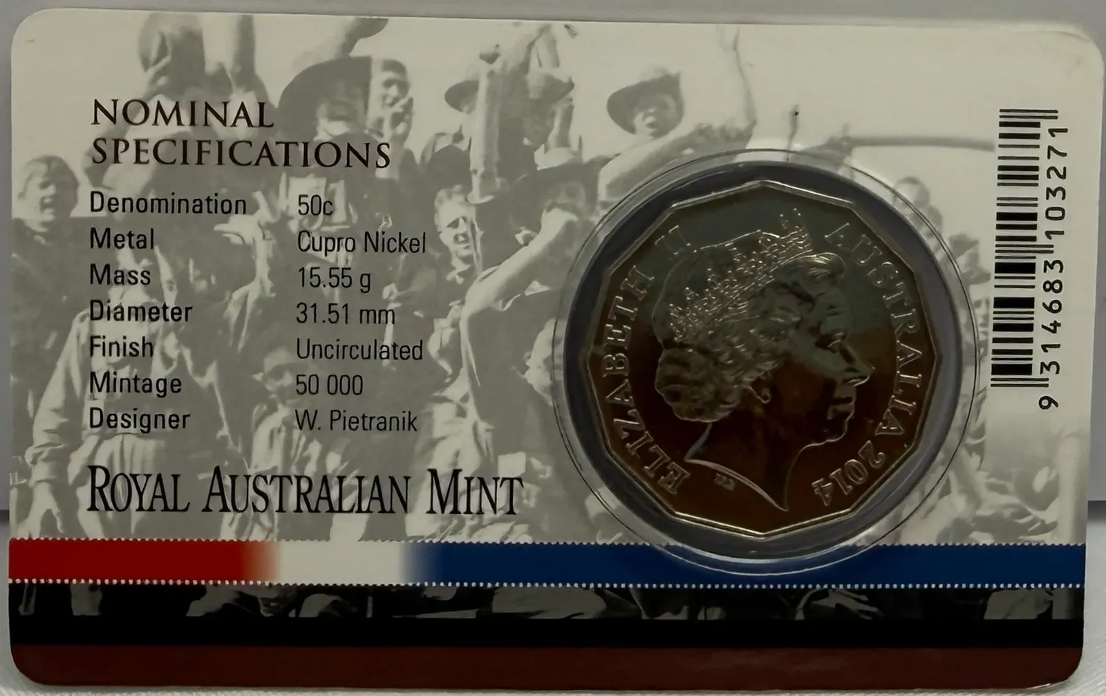 2014 50 Cent Uncirculated Coin Australia At War - German New Guinea