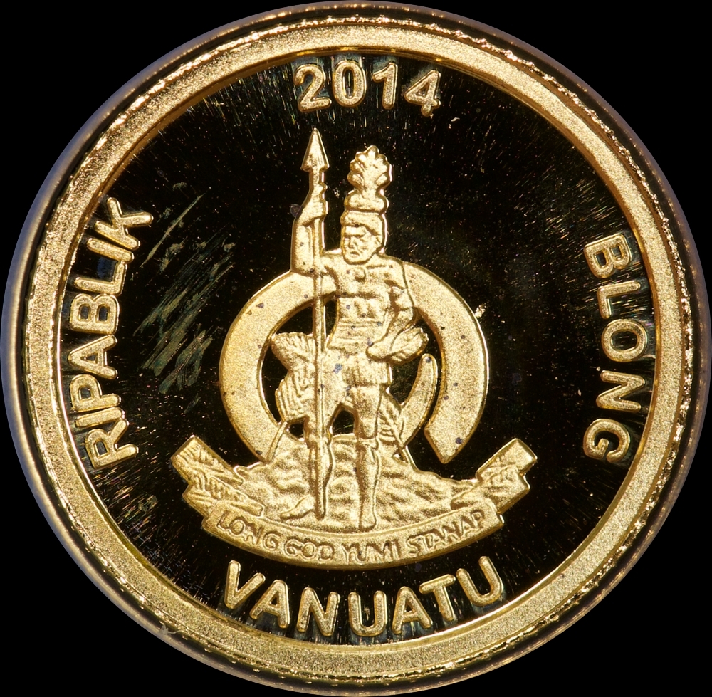 Vanuatu 2014 Gold 10 Vatu Half Gram Coin Statue of Liberty product image