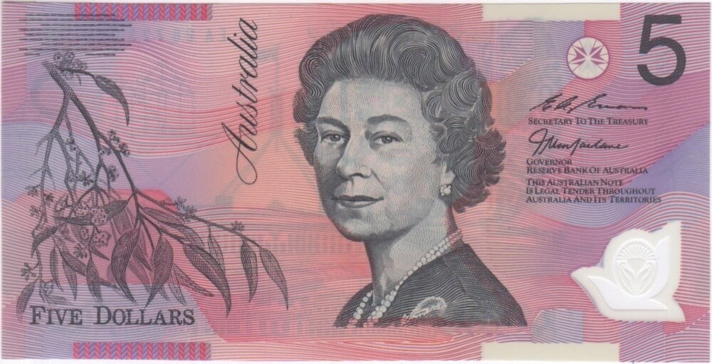 1998 $5 Note MacFarlane/Evans EA98 Last Prefix R218cL Uncirculated