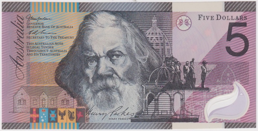 2001 $5 Note Centenary of Federation R219 Great Condition