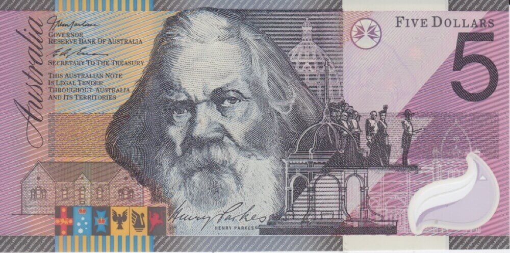 2001 $5 Note MacFarlane/Evans Federation R219 Uncirculated