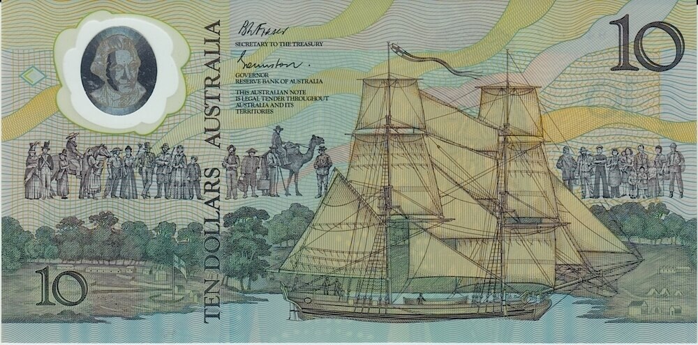 1988 $10 Note Bicentennial 1st issue Johnston/Fraser R310a Uncirculated