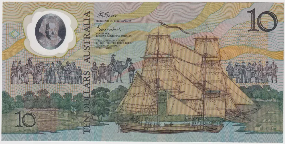 1988 $10 Note Bicentennial 1st issue AB 10 First Prefix Johnston/Fraser R310AF Extremely Fine