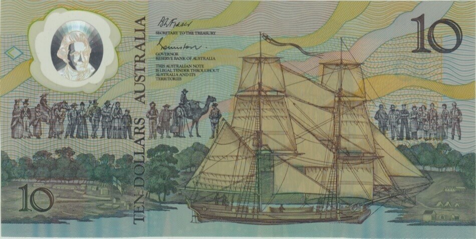 1988 $10 Note Bicentennial 1st issue AB 33 Last Prefix Johnston/Fraser R310aL Uncirculated