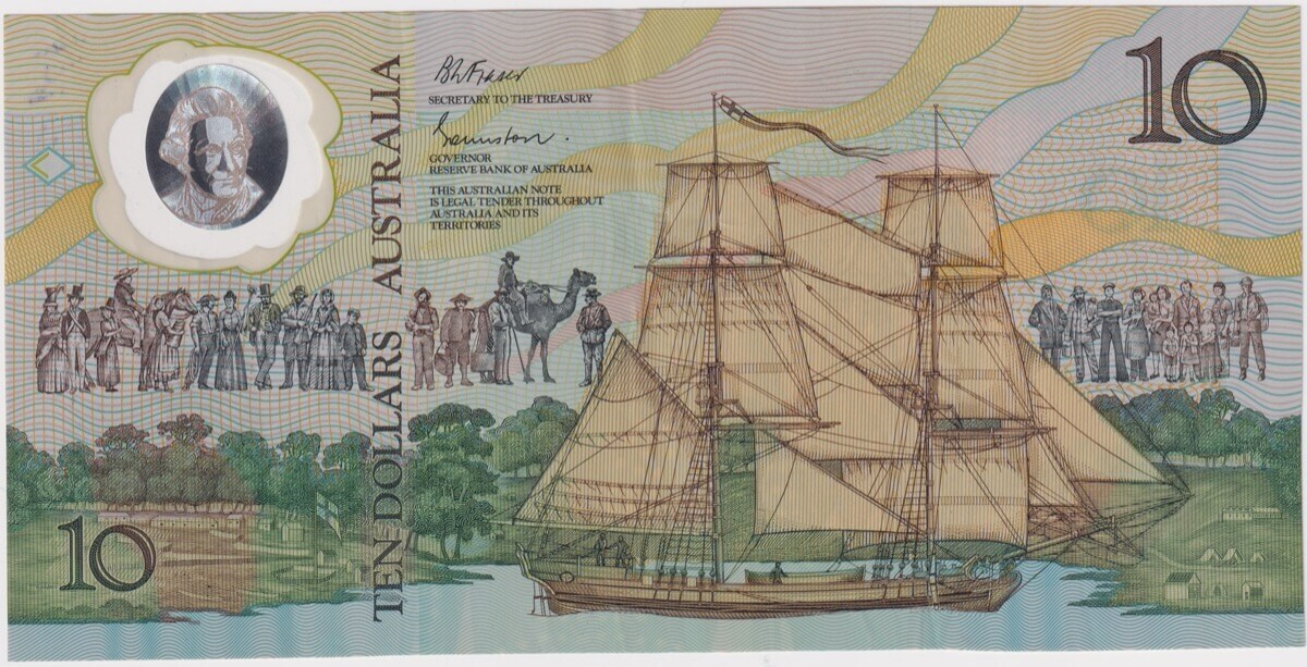 1988 $10 Note Bicentennial 2nd issue AB 10 First prefix Johnston/Fraser R310BF Extremely Fine