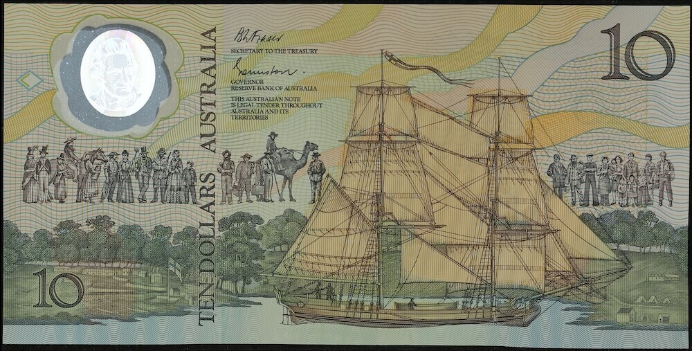 1988 $10 Note Bicentennial 2nd issue AB 10 First prefix Johnston/Fraser R310bF Uncirculated