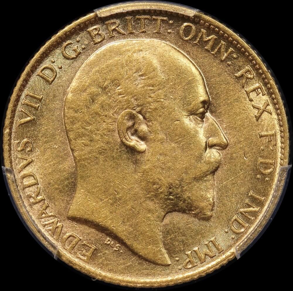 1906 Melbourne Edward VII Half Sovereign PCGS AU58