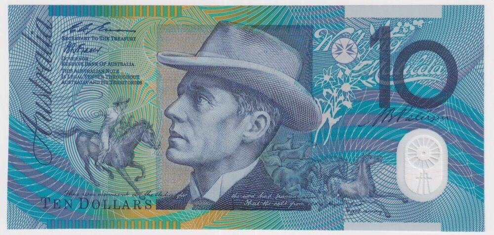 1994 $10 Note Fraser/Evans Grey Dobell DF94 Last Prefix R316biL Uncirculated