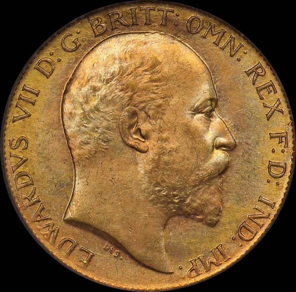1906 Melbourne Edward VII Half Sovereign Choice Unc (PCGS MS63)