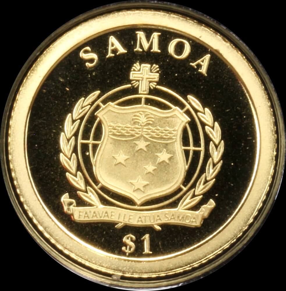 Samoa 2013 Gold 1 Dollar Half Gram Coin John F. Kennedy product image