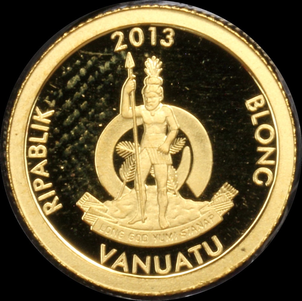 Vanuatu 2012 Gold 20 Vatu Half Gram Coin Vitruvian Man product image