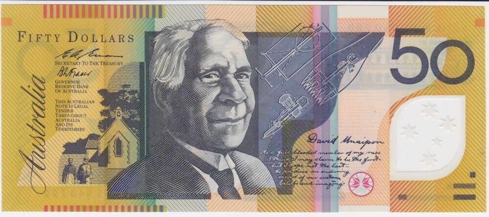 1995 $50 Note AA95 First Prefix Fraser/Evans R516aF Uncirculated